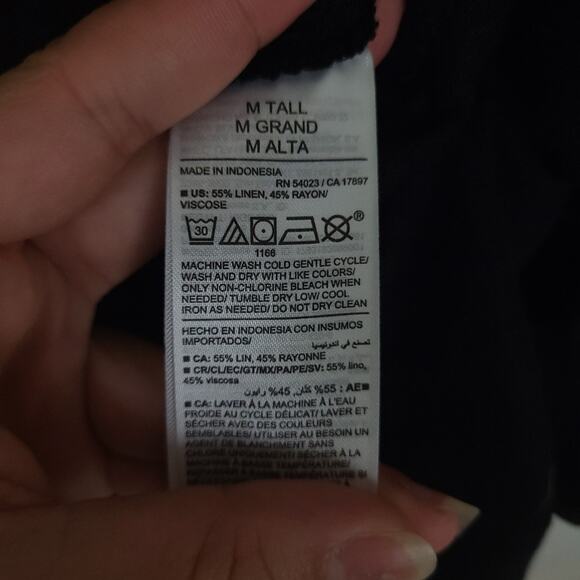 Old Navy Women's Dress M Linen Blend Sleeveless Midi Smocked Pockets Cottagecore - Picture 6 of 12